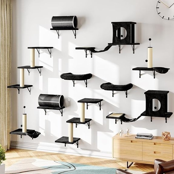 NUNU LAB 14-in-1 Cat Wall Shelves Climber Set