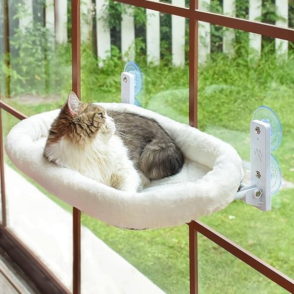 AMOSIJOY Cordless Cat Window Perch with Soft Cover