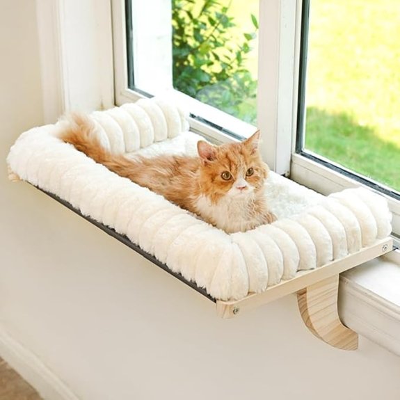 Cloud-Soft Cat Window Perch with Cushioned Bed