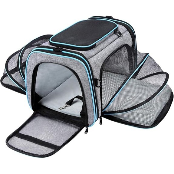 Large Expandable Pet Carrier with Removable Fleece Pad
