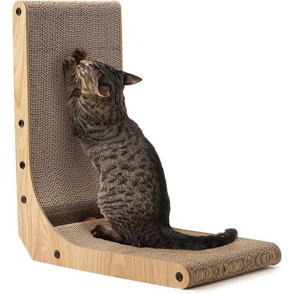 FUKUMARU L-Shaped Cat Scratcher with Ball Toy