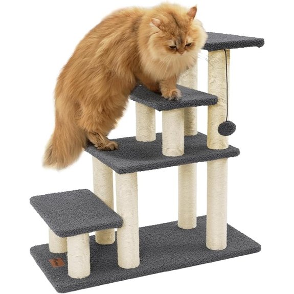 Pawque Dog Stairs & Cat Scratching Post (Grey)