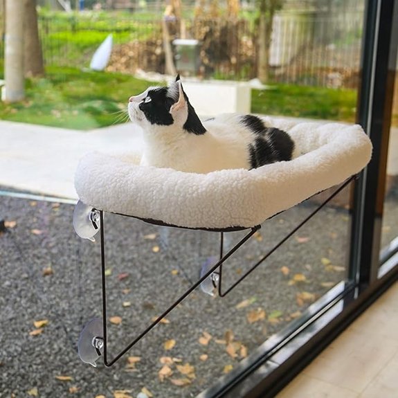 Zakkart Metal Cat Window Perch with Spacious Bed