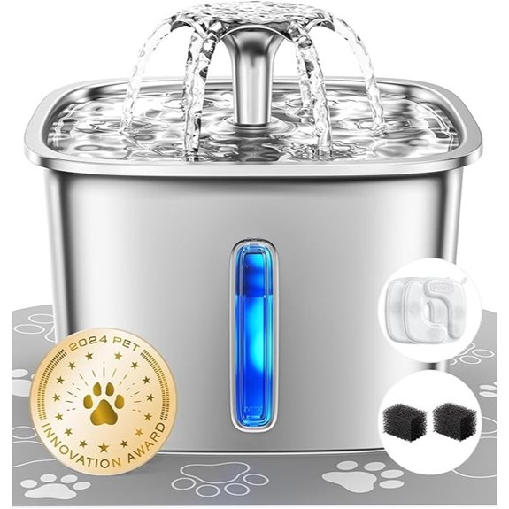 Veken Stainless Steel Cat Water Fountain