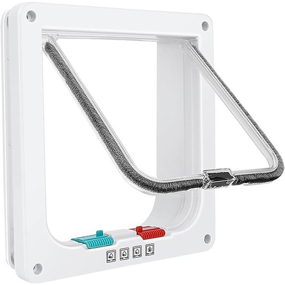 Thin Cat Door for Windows with 4 Way Lock