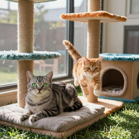 cat friendly catio with features