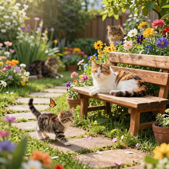 cat friendly garden with catnip