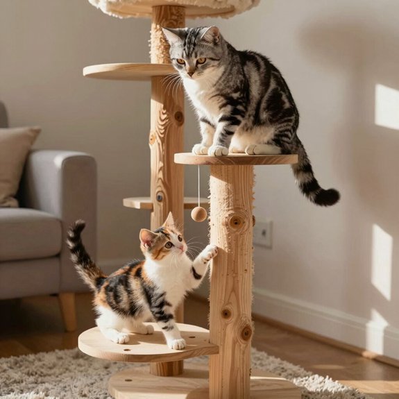 cat playground with climbing posts shelves cat tree