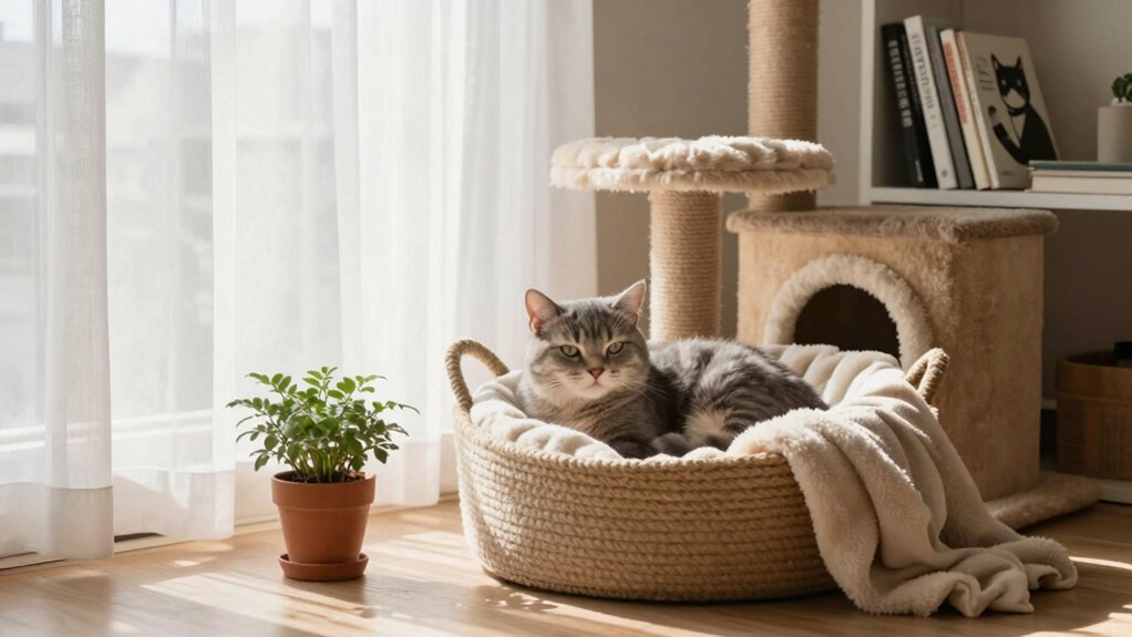 cozy cat sleep environment