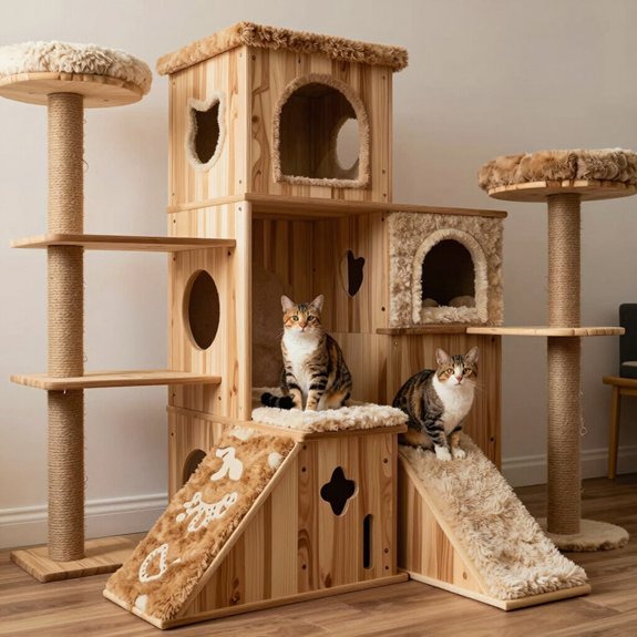 creative multi level cat playground layout