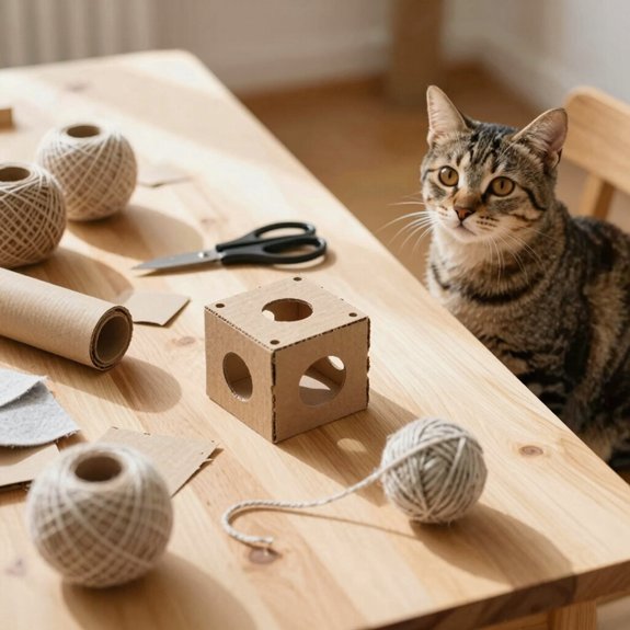 entertaining affordable diy cat toys