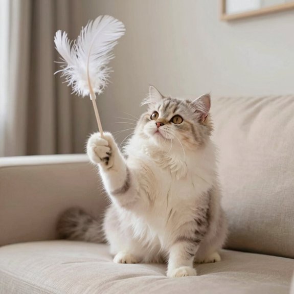 feather wand play for cats