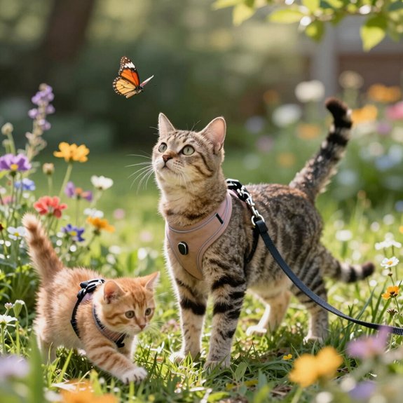 indoor cat harness training with treats