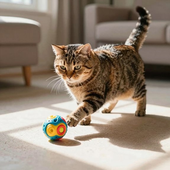 interactive ball toys promote exercise for overweight cats