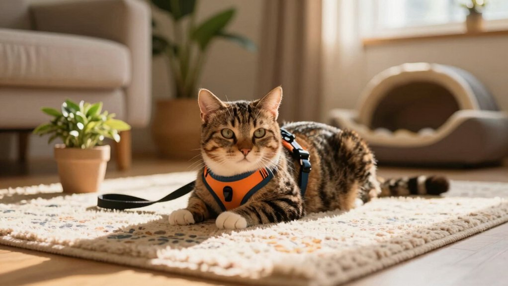 introduce harness gradually indoors