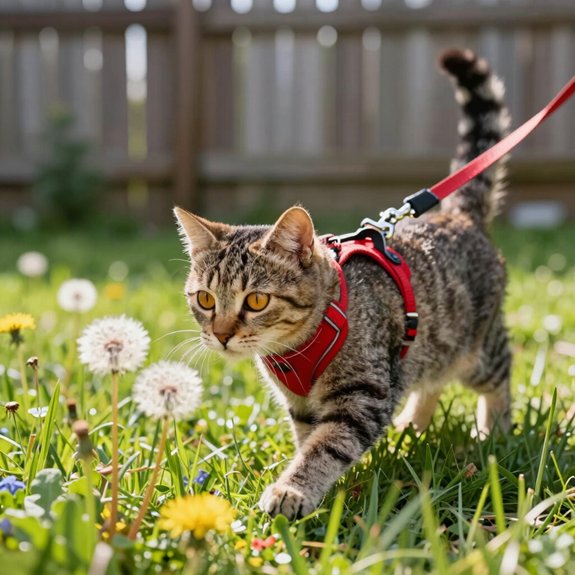 leash trained outdoor cat exploration
