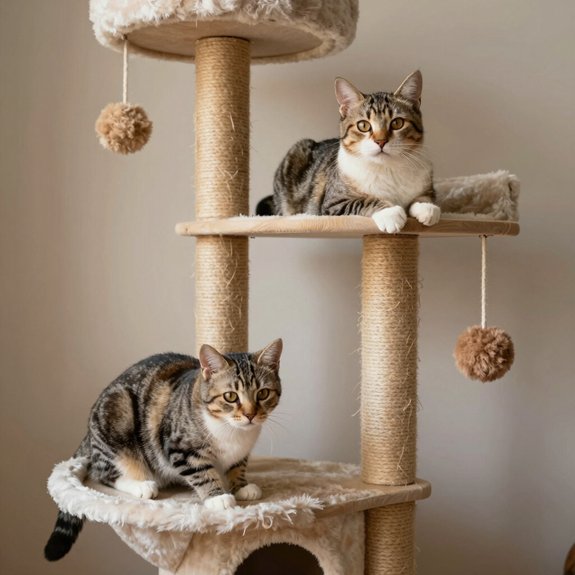 multi level interactive cozy cat tree features