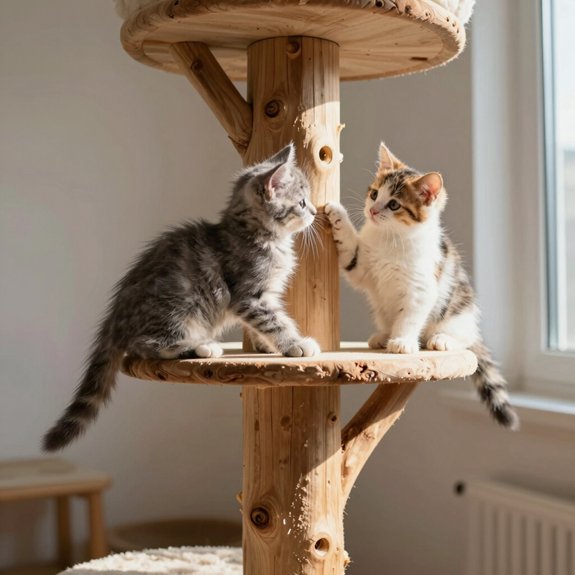 natural wood cat climbing post selection