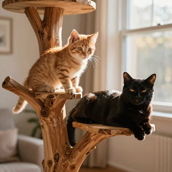 natural wood climbing posts benefit cats