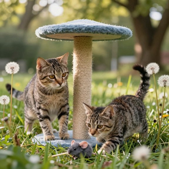 outdoor cat play feather wands lasers