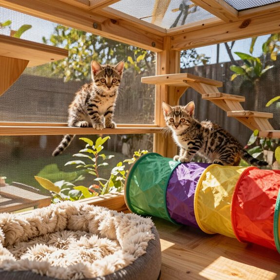 outdoor catio construction for active cats