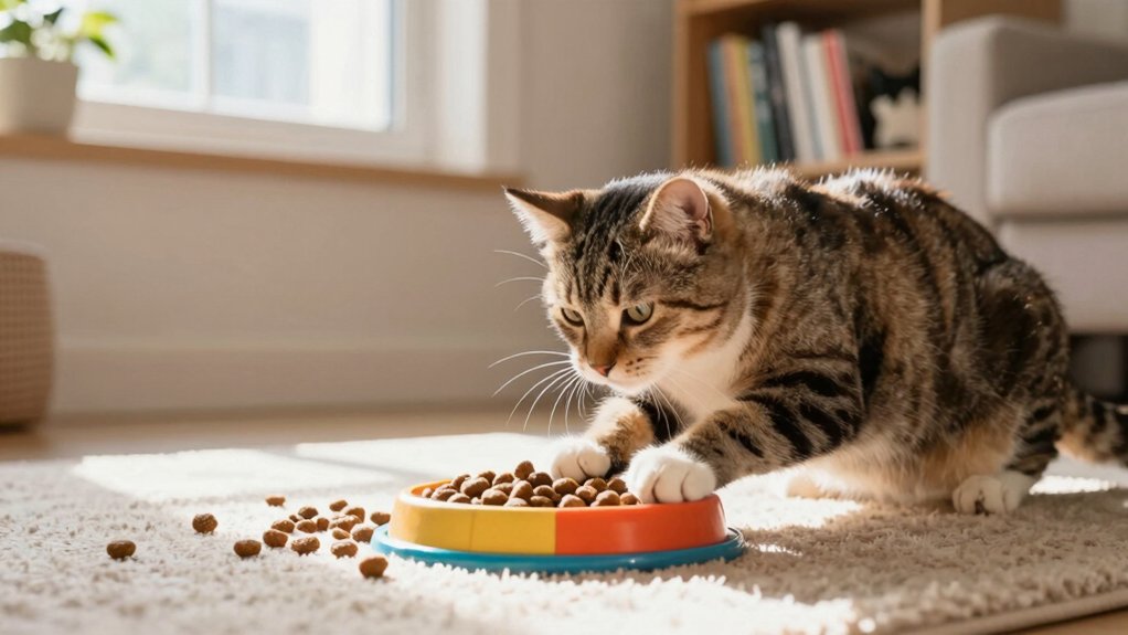 puzzle feeders challenge cats during meals