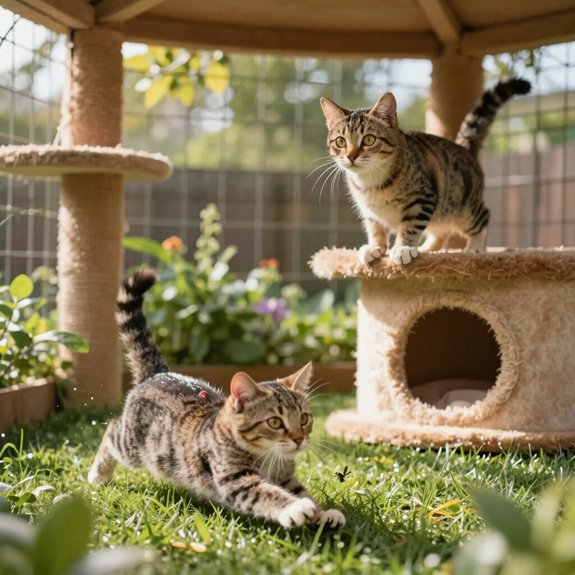 safe outdoor cat enrichment space