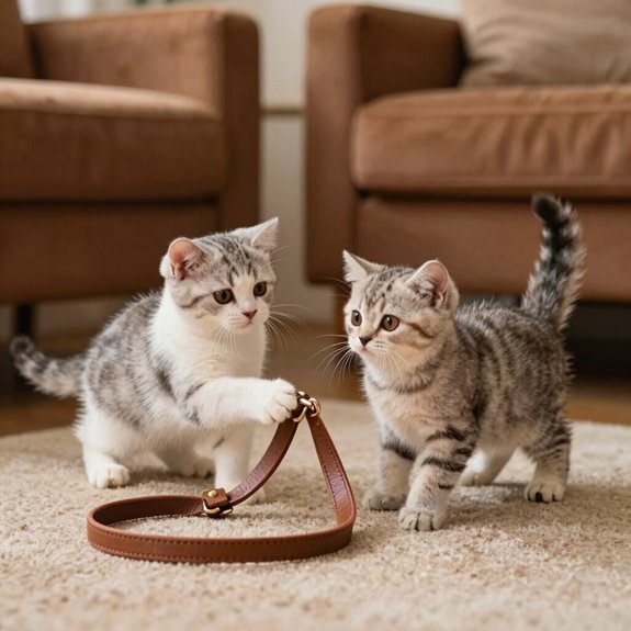 slowly introduce leash with treats