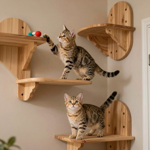 sturdy wall shelves varied heights