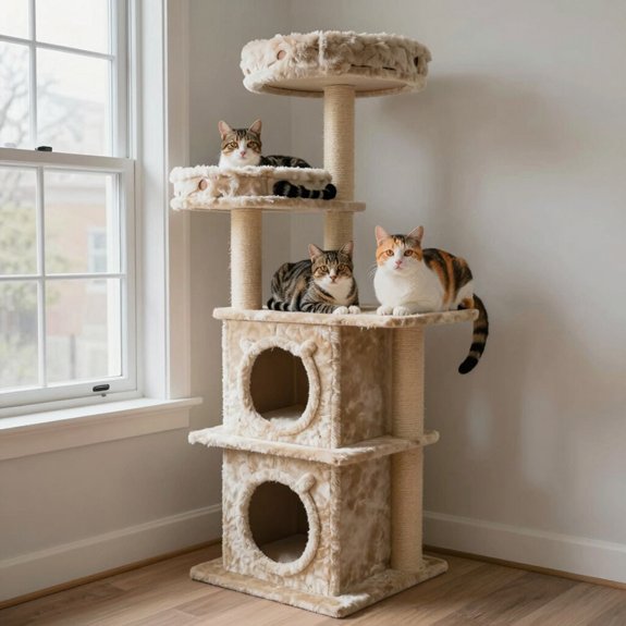 sunny window quiet corner cat tree placement