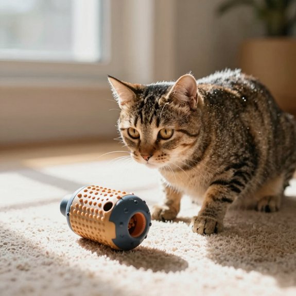 treat dispensing toys inciting feline activity