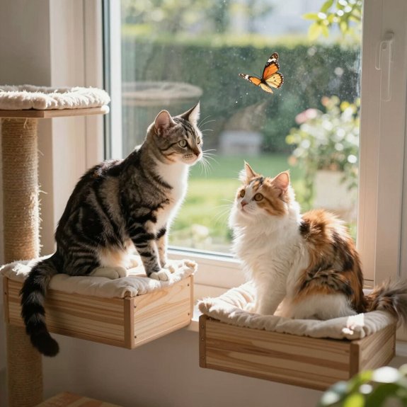 window box perches for active cats